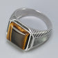 Authentic 925 Sterling Silver Tiger Eye Ring for Men