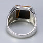 Authentic 925 Sterling Silver Tiger Eye Ring for Men