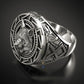 Sterling Silver Retro Wolf Totem Ring for Men