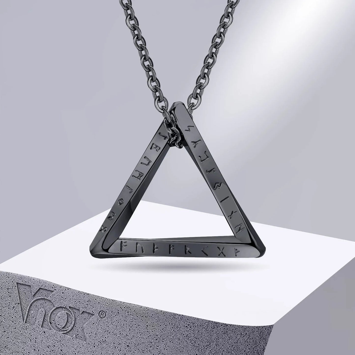 Norse Viking Mobius Triangle Pendant Necklace